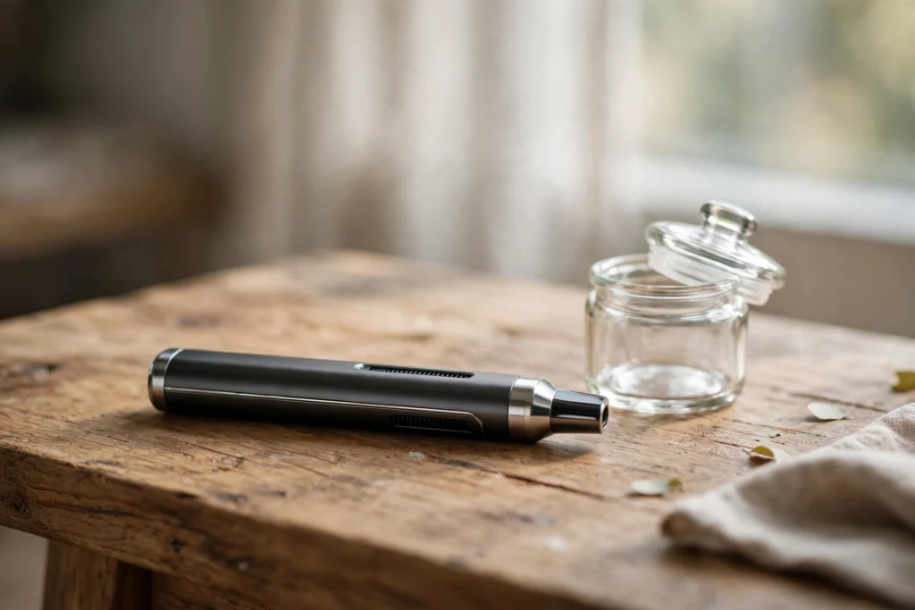 THC vape guide showing vape pen devices for adult cannabis consumers.