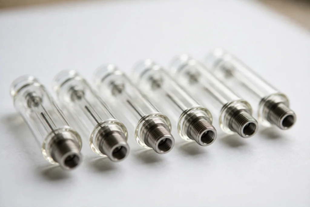 Empty vape cartridges Oklahoma guide showing quality vape cartridge hardware for buyers