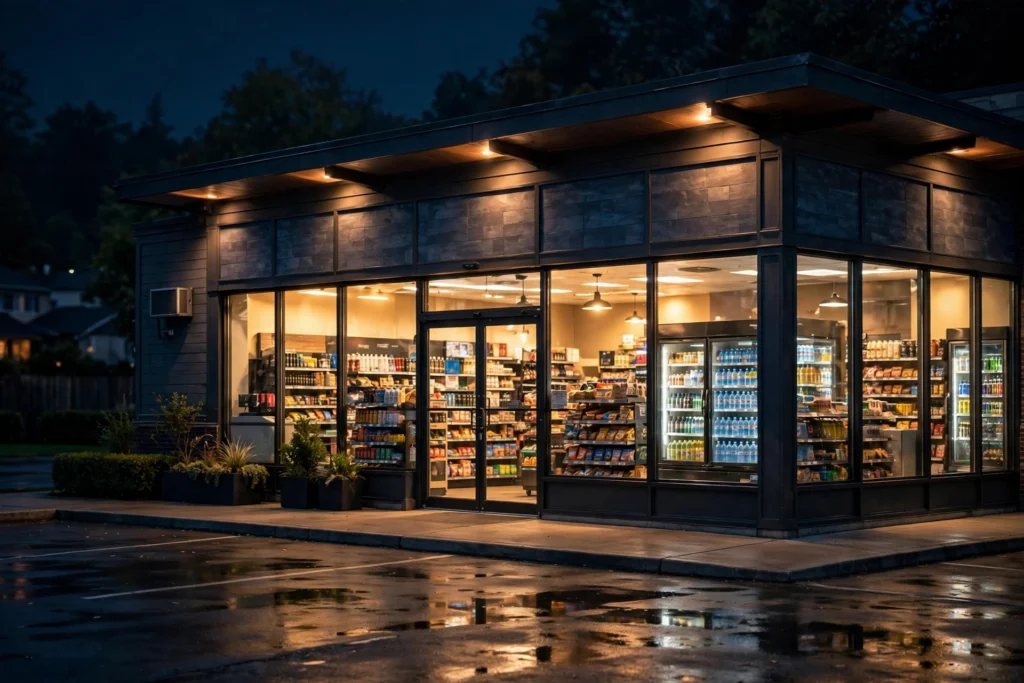 Buy vapes gas station guide showing a convenience store setting where vapers shop for basic vape products