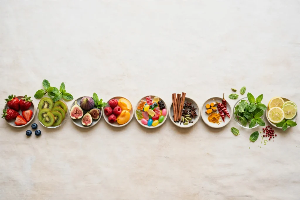 Modern tasting lineup of fruits and sweets for this flavor trends usa 2026 report
