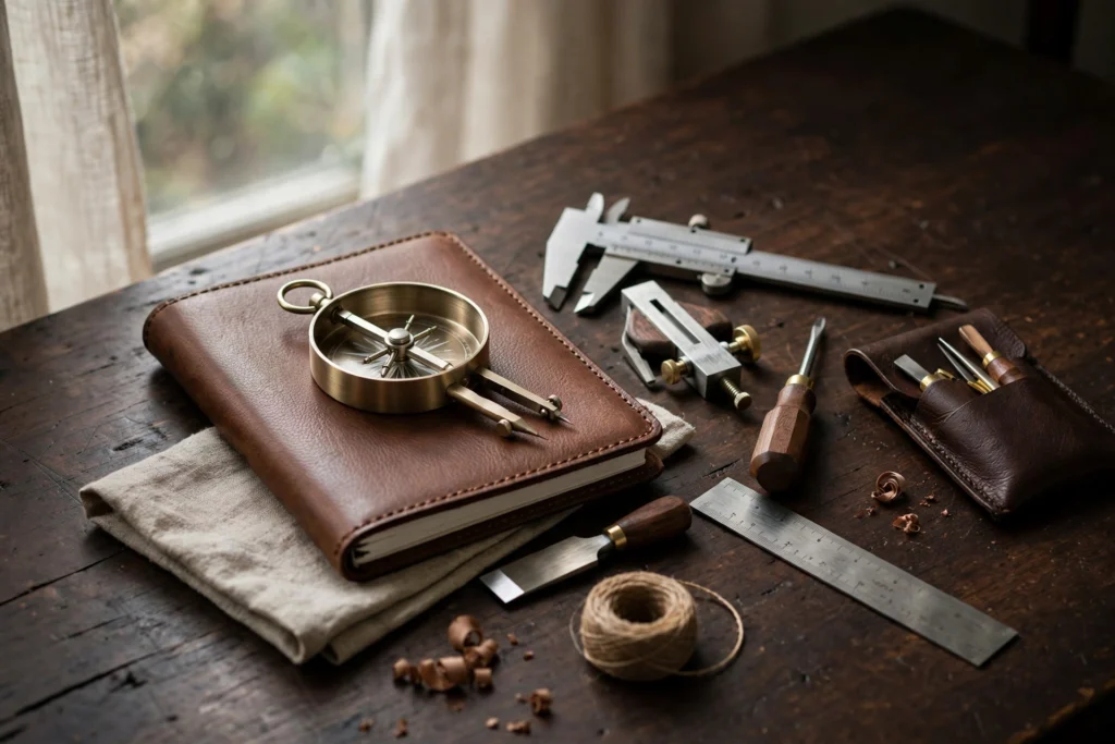 Premium vape culture USA still life with quality craftsmanship details on a desk
