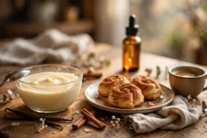 Blogs Dessert tasting table with vanilla custard, cinnamon pastries, and coffee for this beard vape juice guide.