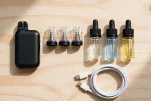 Blogs Novo 5 pod system buyer's guide showing the device with pods and coils.